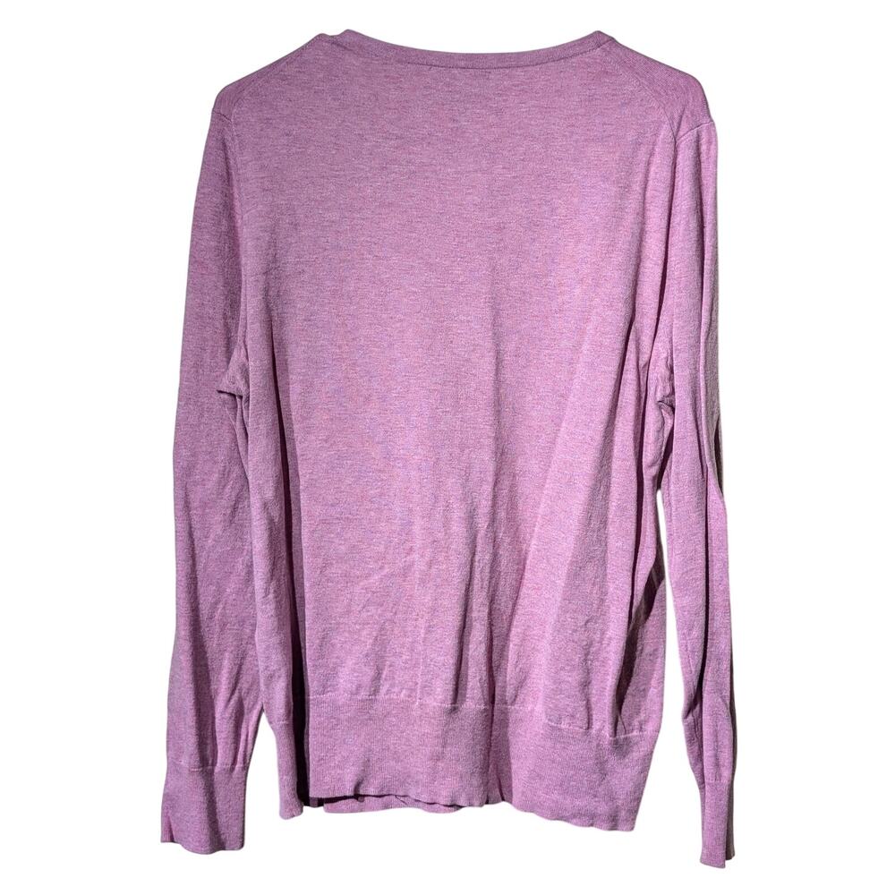Vintage Lands' End Lavender Heather Button Front Cardigan Sweater Size L - Picture 2 of 8